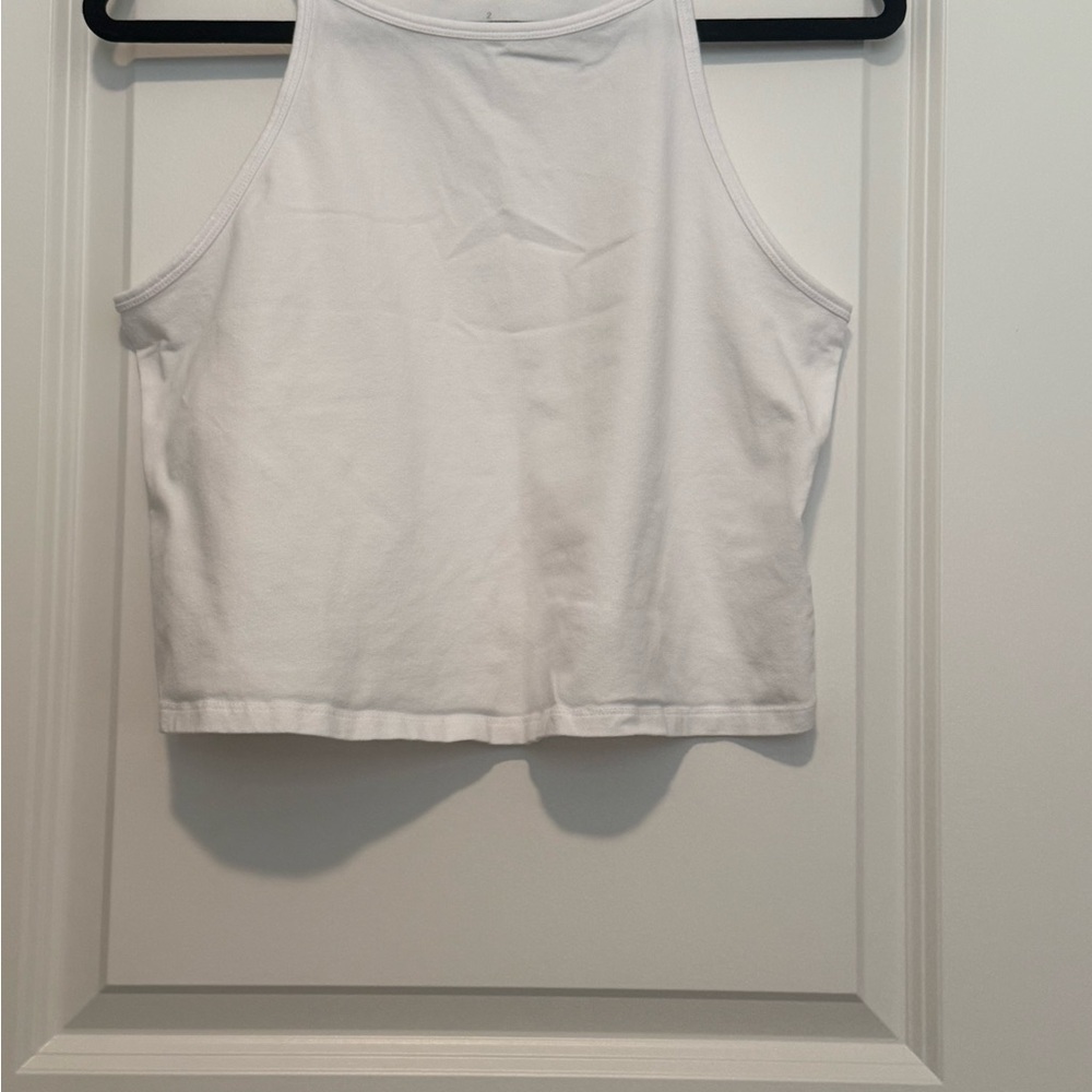 Torrid White Sleeveless Crop Tank Top